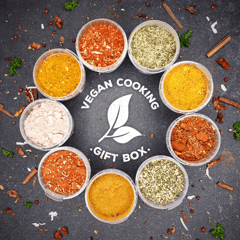 Gourmet Vegan Seasoning Selection Gift Box with 9 Spice Pots and Recipe Cards