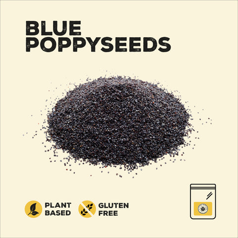 Blue poppy seeds in a pile