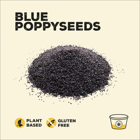 Blue poppy seeds in a pile