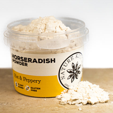 Horseradish powder in a pot