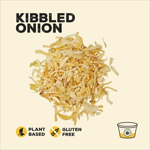 Kibbled onion in a pile