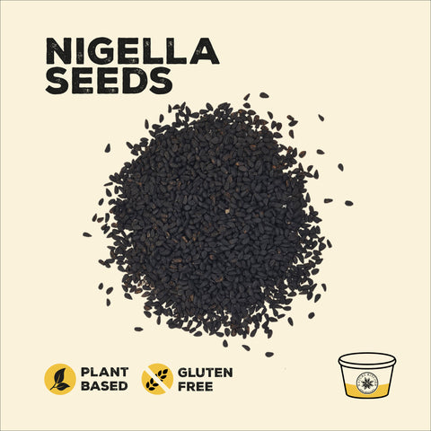 Nigella seeds in a pile