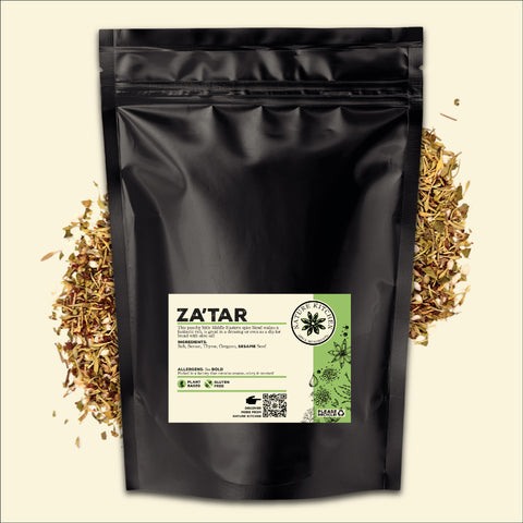 Za'atar herb blend in a bag