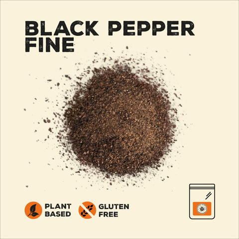 Fine black pepper in a pile