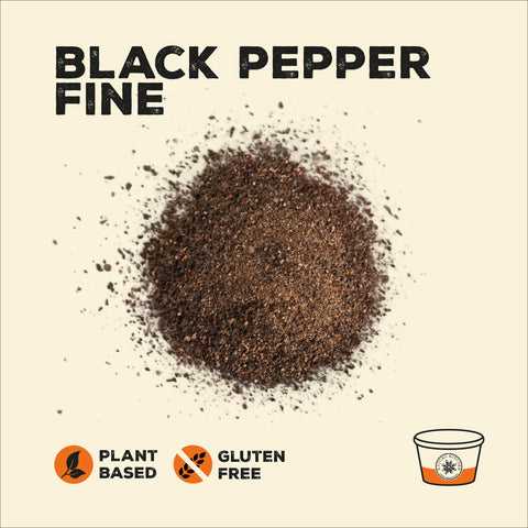 Fine black pepper in a pot