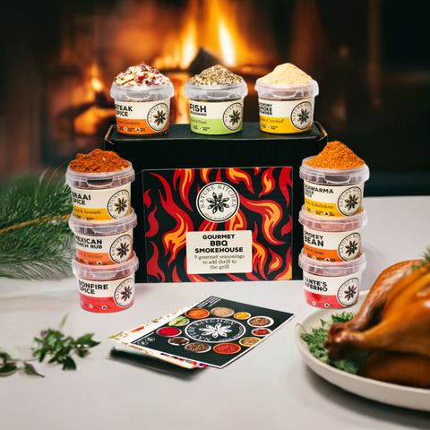 Gift Box: Gourmet BBQ Smoke House Selection box 9 Spice Pots and Recipe Cards