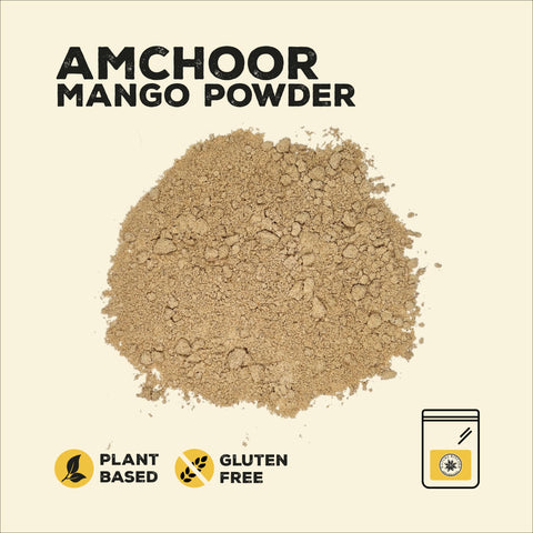 Amchur,amchoor, dried unripened green mango powder, meat tenderiser, plant based gluten free.