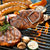 flame grilled meats and vegetables