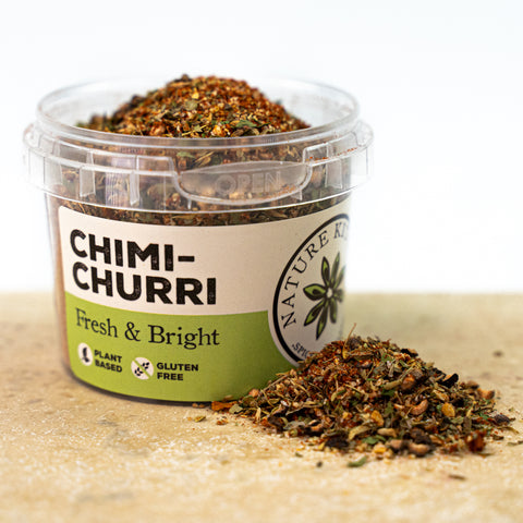 Nature kitchen chimmi churri spice blend in a pot 