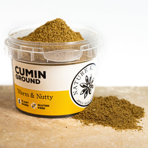 Ground cumin in a pot