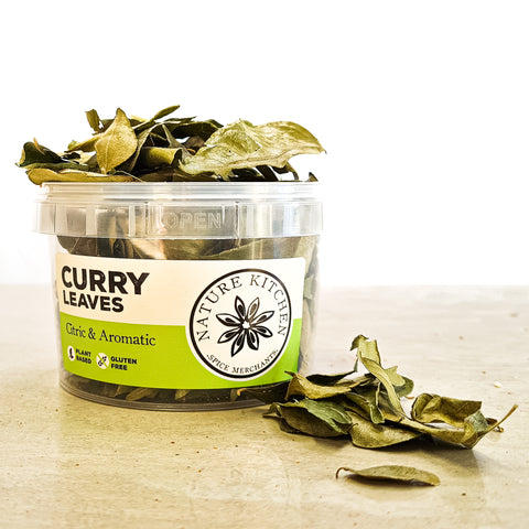 Curry leaves in a pot