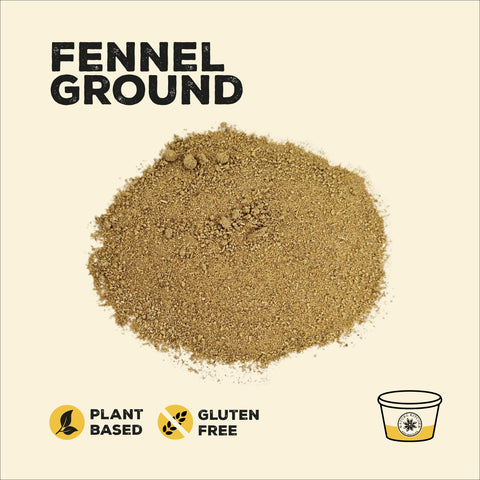 Ground fennel in a pile