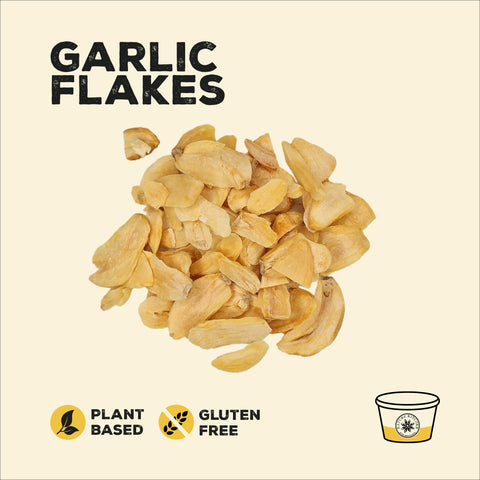 Garlic flakes in a pile