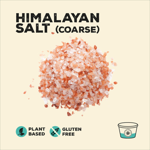Coarse Himalayan salt in a pot