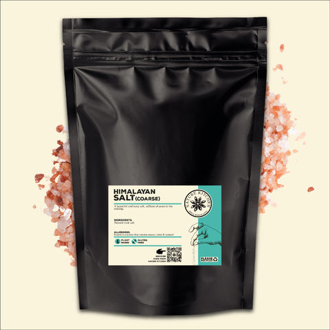 Coarse Himalayan salt in a bag