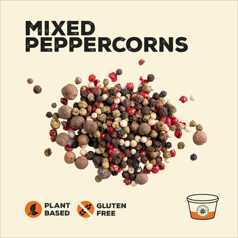 Mixed peppercorns in a pile