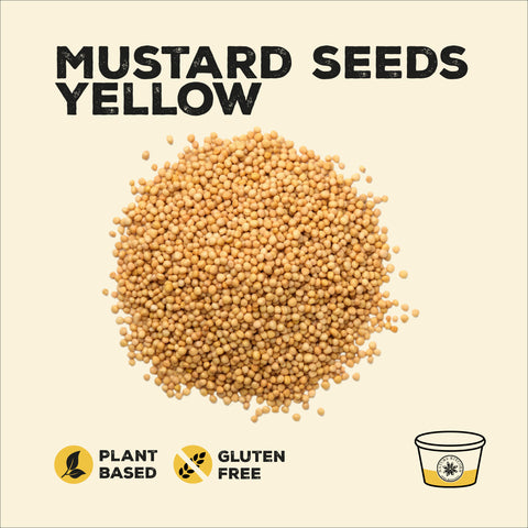 Yellow mustard seeds in a pile