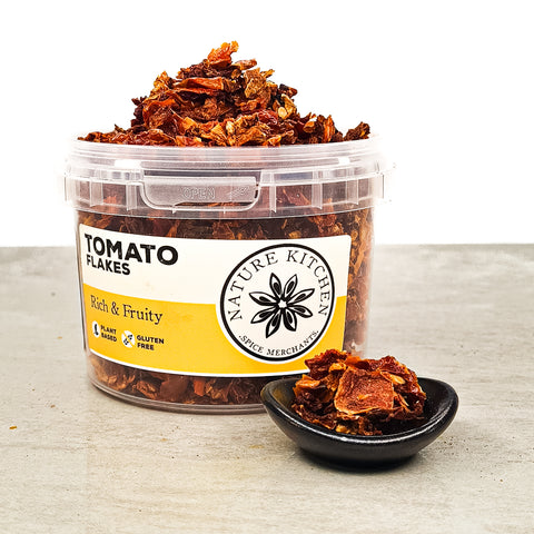 dried tomato flakes in a pot